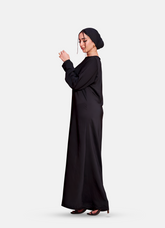 T9001 فستان بكم سادة